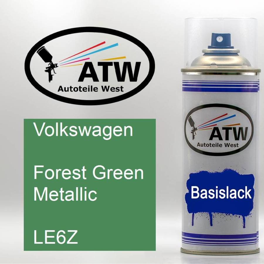 Volkswagen, Forest Green Metallic, LE6Z: 400ml Sprühdose, von ATW Autoteile West.